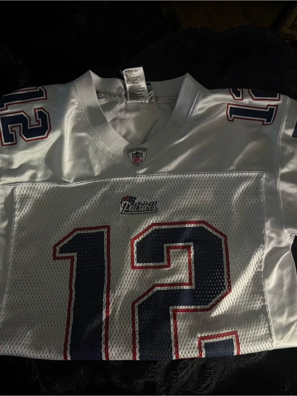 NFL Team White Mesh Jersey with Navy & Red Accents